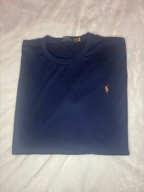 Ralph Lauren Navy Blue Crewneck Tee with Yellow Tag